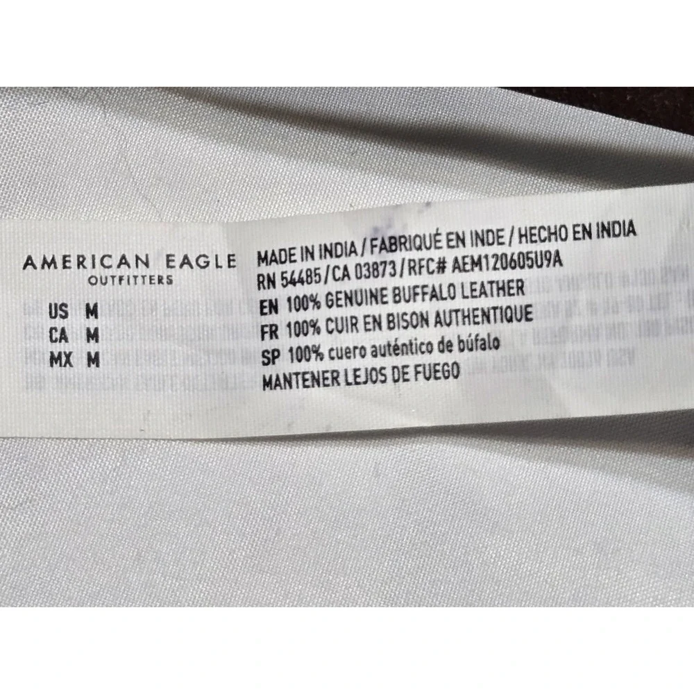 American Eagle Western Belt Brown Leather Silver Buckle Womens Med 28-34